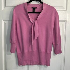 Lane Bryant Women’s Pink Tie Neck Sweater 3/4 Sleeve Size 18/20